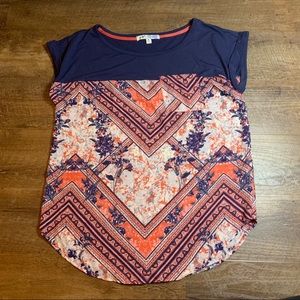 Jolt Medium navy blouse cap sleeve O15